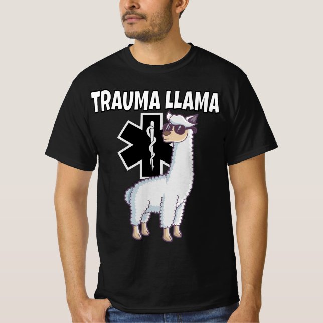 Funny Trauma Llama EMT Medic EMS Gift  T-Shirt (Vorderseite)