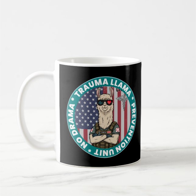 Funny Trauma Llama Prevention Unit Medical Tri-Bl Kaffeetasse (Links)