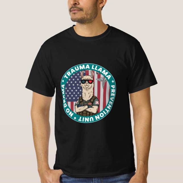 Funny Trauma Llama Prevention Unit Medizinischer T T-Shirt (Vorderseite)
