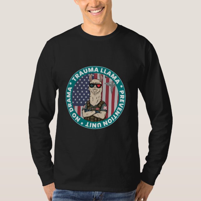 Funny Trauma Llama Prevention Unit Medizinischer T T-Shirt (Vorderseite)