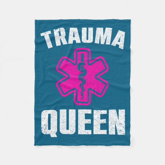 Funny Trauma Queen Art For Paramedic Women Emt Lov Fleecedecke (Vorderseite)