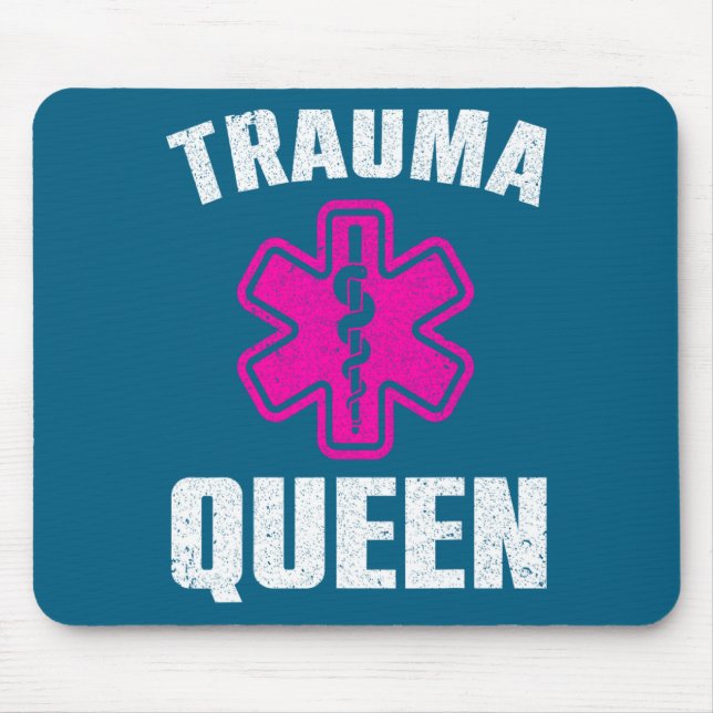 Funny Trauma Queen Art For Paramedic Women Emt Lov Mousepad (Vorne)