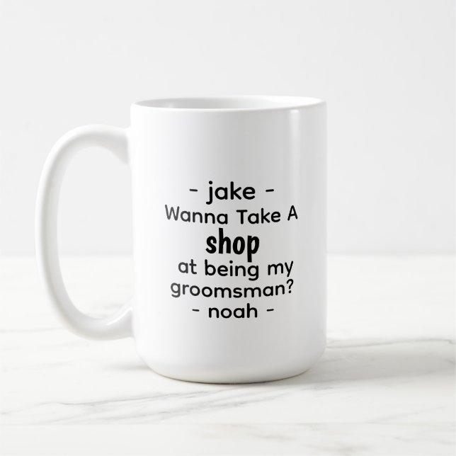 Funny Trauzeuge Vorschlag Tasse Personalisiertes G (Links)