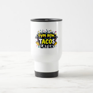 Funny Travel Mug – Fitness & Foodie Commuter Cup Reisebecher