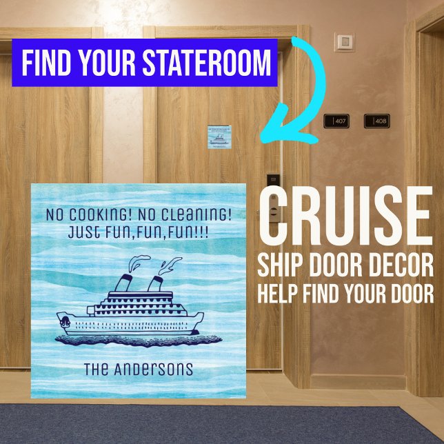 Funny Travel Vacation Ship Door Marker Kreuzfahrt Magnetkarte (Von Creator hochgeladen)