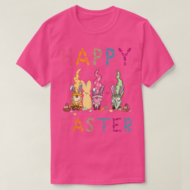 Funny Tree Bunny Gnome Oars Hunt Eggs Frühlingssom T-Shirt (Design vorne)