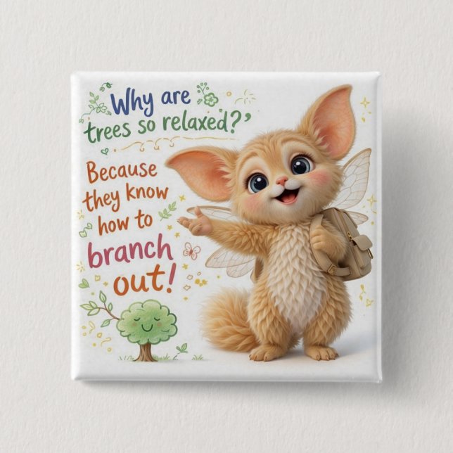 Funny Tree Dad Joke Button (Vorderseite)