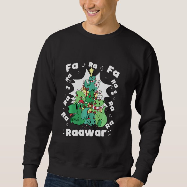 Funny Tree Rex Christmas Dinosaur Fa Ra Rawr Xm Sweatshirt (Vorderseite)