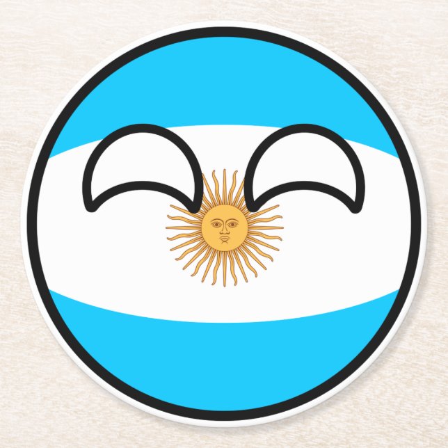 Funny Trending Geeky Argentinien Landball Runder Pappuntersetzer (Vorderseite)