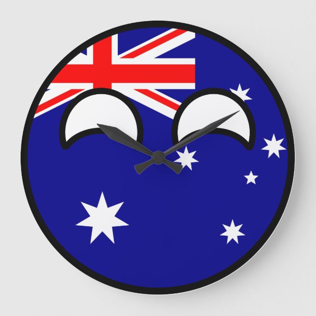 Funny Trending Geeky Australia Landball Große Wanduhr (Vorderseite)