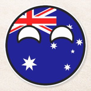 Funny Trending Geeky Australien Landschaft Runder Pappuntersetzer