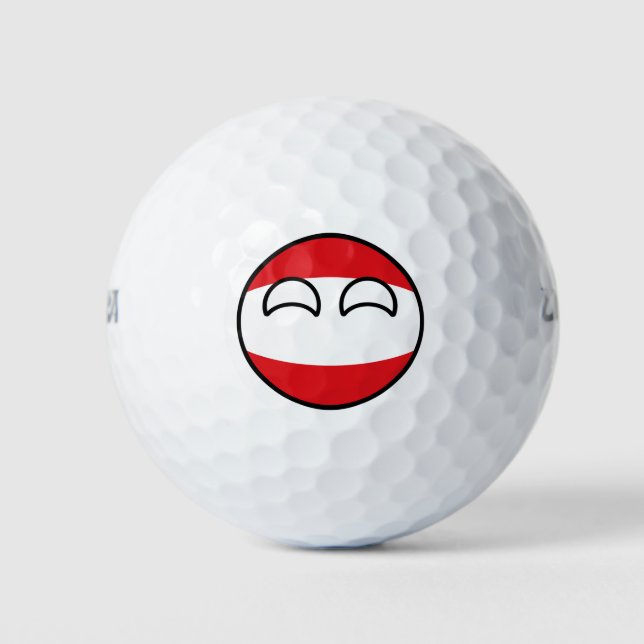 Funny Trending Geeky Austria Countryball Golfball (Vorderseite)