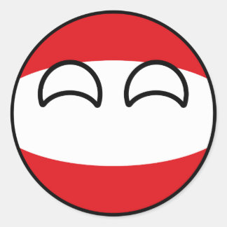 Funny Trending Geeky Austria Countryball Runder Aufkleber