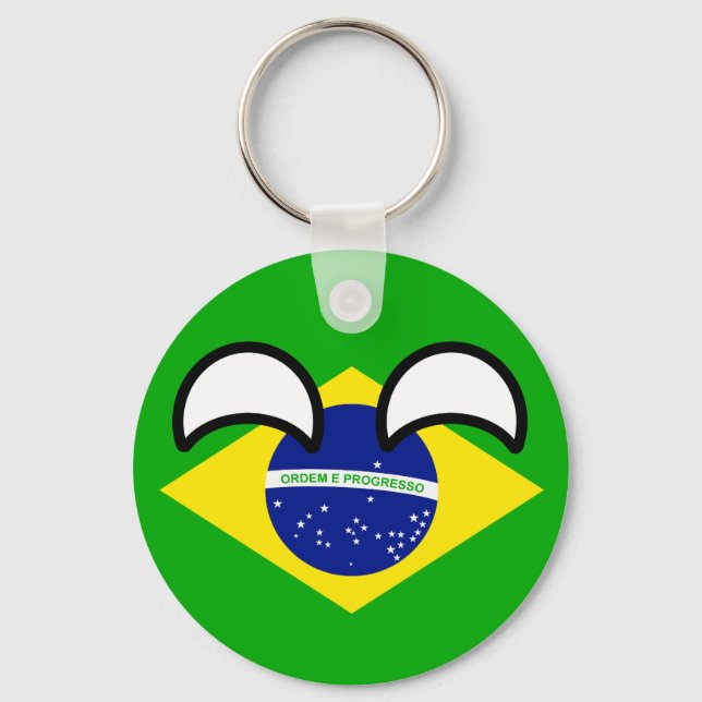 Funny Trending Geeky Brazil Countryball Schlüsselanhänger (Vorderseite)
