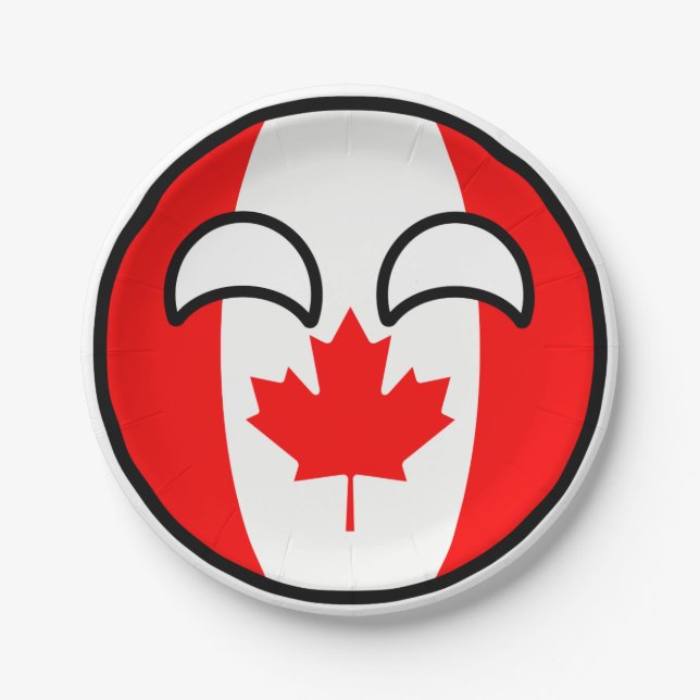 Funny Trending Geeky Canada Countryball Pappteller (Vorderseite)