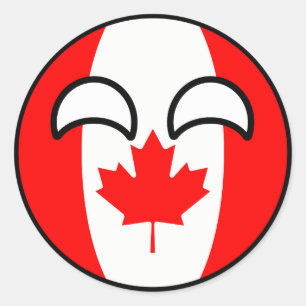 Funny Trending Geeky Canada Countryball Runder Aufkleber