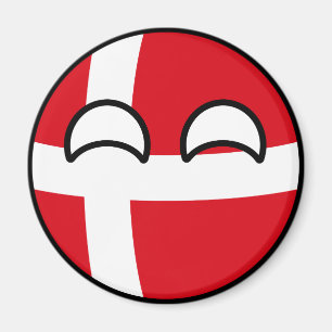 Funny Trending Geeky Dänemark Countryball Magnet