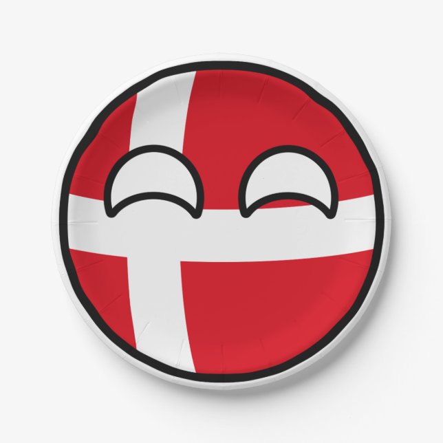 Funny Trending Geeky Dänemark Countryball Pappteller (Vorderseite)