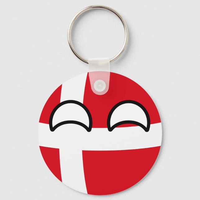 Funny Trending Geeky Dänemark Countryball Schlüsselanhänger (Vorderseite)