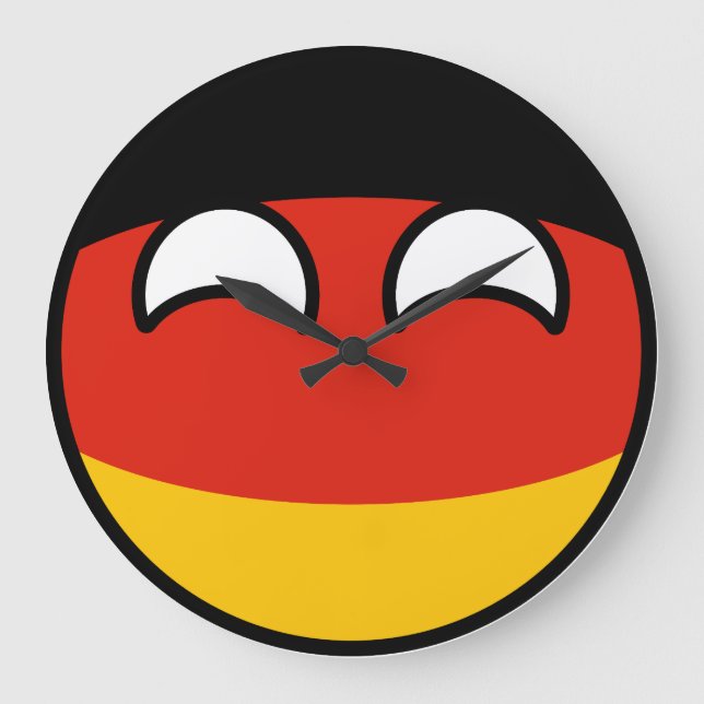 Funny Trending Geeky Deutschland Countryball Große Wanduhr (Vorderseite)