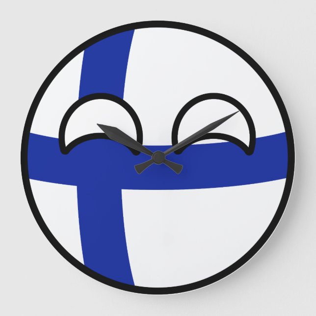 Funny Trending Geeky Finnland Landball Große Wanduhr (Vorderseite)