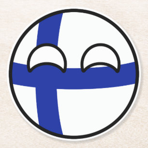Funny Trending Geeky Finnland Landball Runder Pappuntersetzer