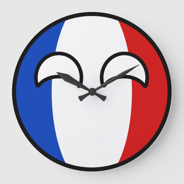 Funny Trending Geeky Frankreich Landball Große Wanduhr (Vorderseite)