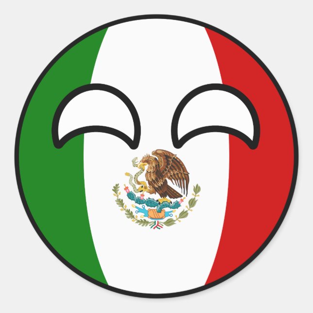 Funny Trending Geeky Mexico Countryball Runder Aufkleber (Vorderseite)