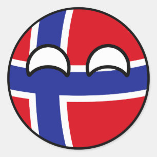 Funny Trending Geeky Norwegen Countryball Runder Aufkleber