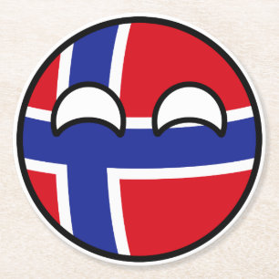Funny Trending Geeky Norwegen Countryball Runder Pappuntersetzer