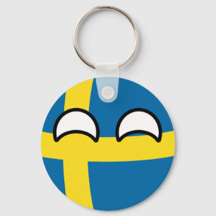 Funny Trending Geeky Schweden Countryball Schlüsselanhänger