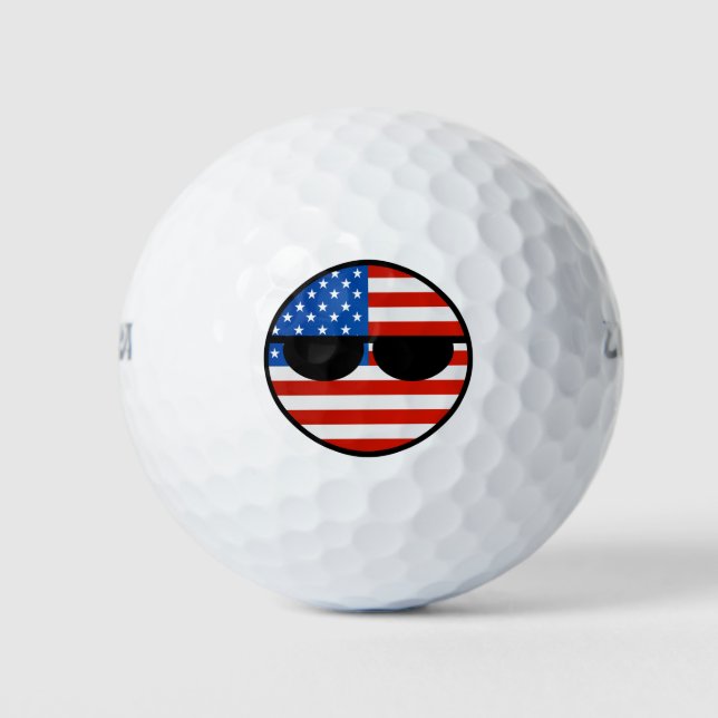 Funny Trending Geeky USA Countryball Golfball (Vorderseite)