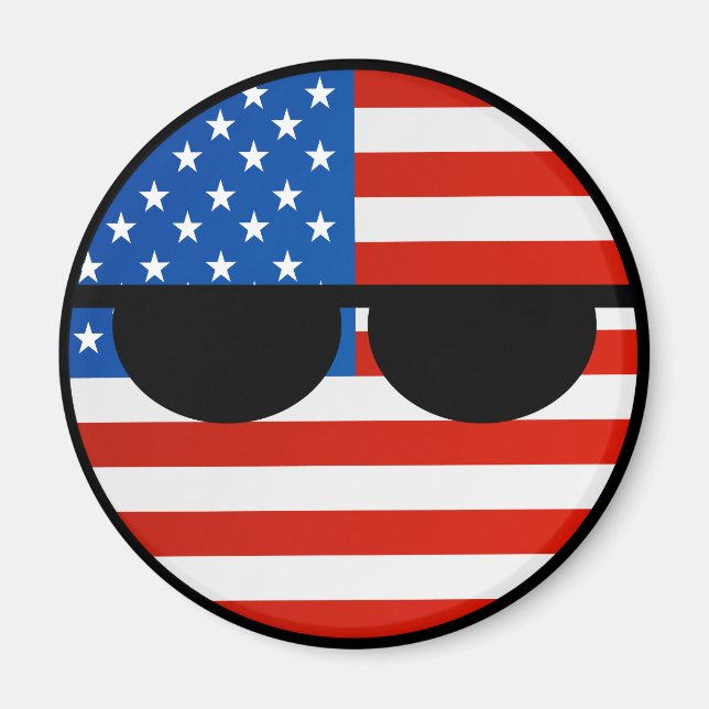 Funny Trending Geeky USA Countryball Magnet (Vorne)