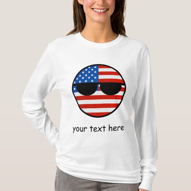 Funny Trending Geeky USA Countryball T-Shirt (Vorderseite)