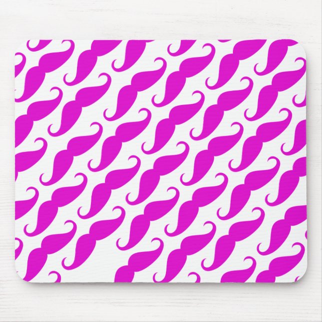 Funny trendrosa Neon Schnurrbart Muster Mousepad (Vorne)