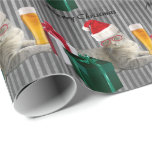 Funny trendy Christmas Santa Cat mit Bier Geschenkpapier<br><div class="desc">Funny trendy Weihnachtskatze mit Bierdesign. Sie können die Hintergrundfarbe ändern oder Text hinzufügen oder ändern.</div>