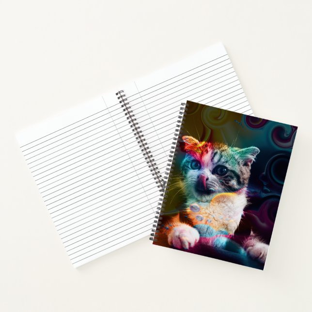 FUNNY TRENDY COLORFUL CAT ART NOTIZBUCH (Innenseite)