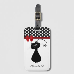 Funny Trendy niedliche whimsical Katzenmonogramm p Gepäckanhänger