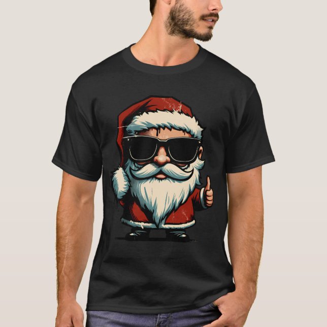 Funny Trendy Santa Claus Retro T - Shirt (Vorderseite)