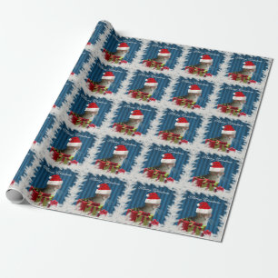 Funny trendy Santa wise Katzenjause Geschenkpapier