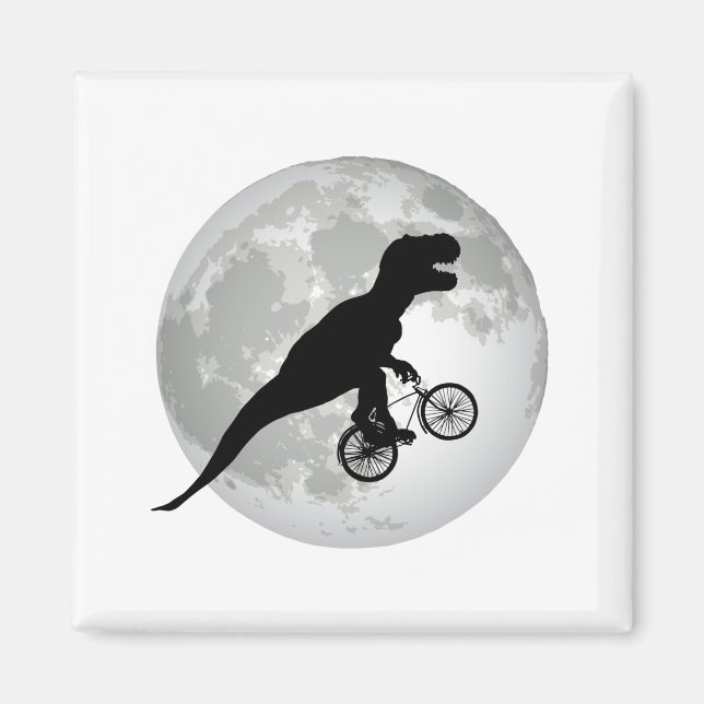 Funny Trex Flying Moon Design Magnet (Vorne)