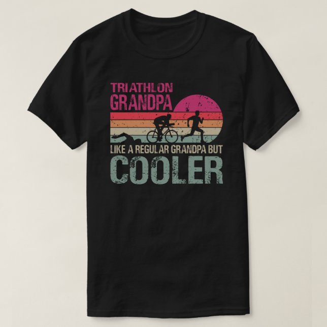 Funny Triathlon Grandpa Swim Bike Lauf Triathleten T-Shirt (Design vorne)