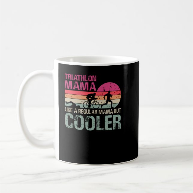 Funny Triathlon Mama Swim Bike Run Triathleten T-S Kaffeetasse (Links)