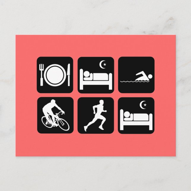 Funny Triathlon Postkarte (Vorderseite)