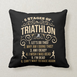 Funny Triathlon Zitat Crazy Triathlete Sportler Kissen