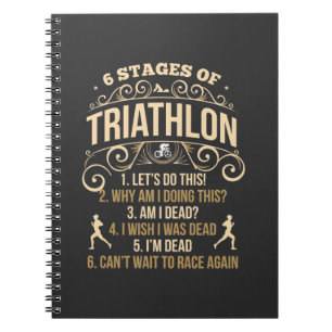 Funny Triathlon Zitat Crazy Triathlete Sportler Notizblock