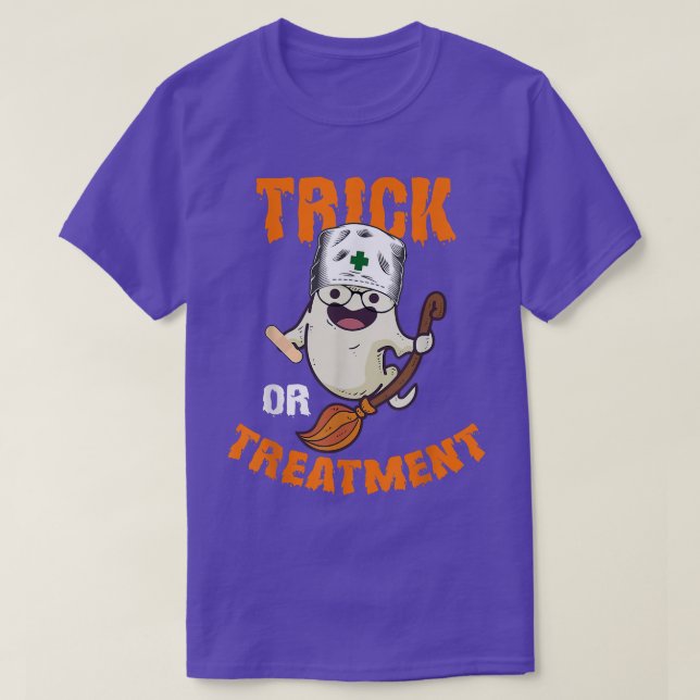 Funny Trick oder Treatment Ghost Nurse Outfit for  T-Shirt (Design vorne)