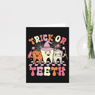 Funny Trick oder Zähne Halloween Zahnarzt oder Karte