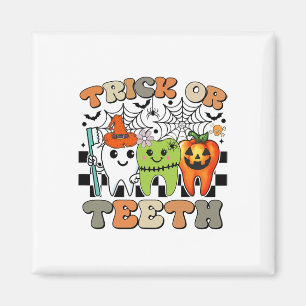 Funny Trick oder Zähne Halloween Zahnarzt oder Magnet