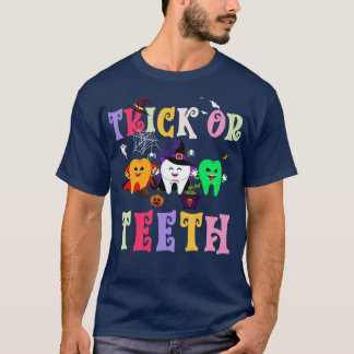 Funny Trick or Teeth Dental Halloween Zahnarzt T-Shirt
